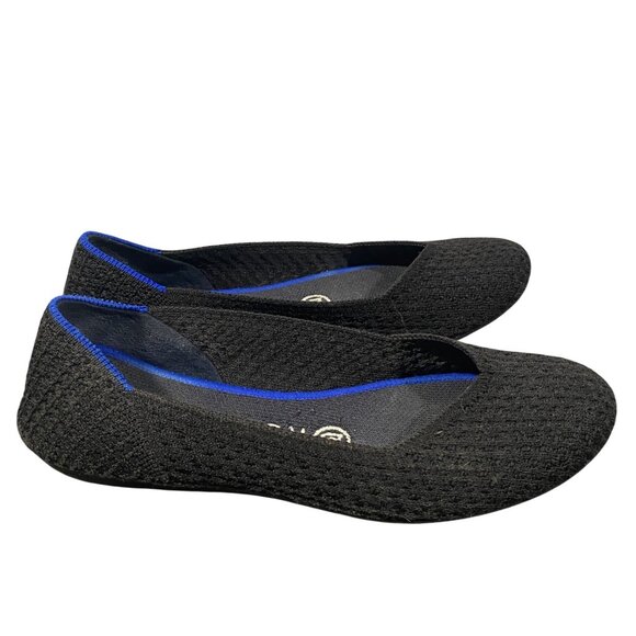 Rothys Womens Black round Toe knit ballet Flats shoes W6 neutral comfort - Picture 5 of 9